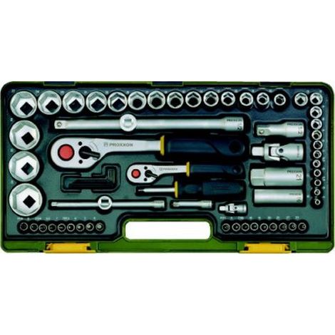 Proxxon Industrial Kit di chiavi a bussola metrico 1/4 (6.3 mm), 1/2 (12.5 mm) 65 parti 23286 (1/5)