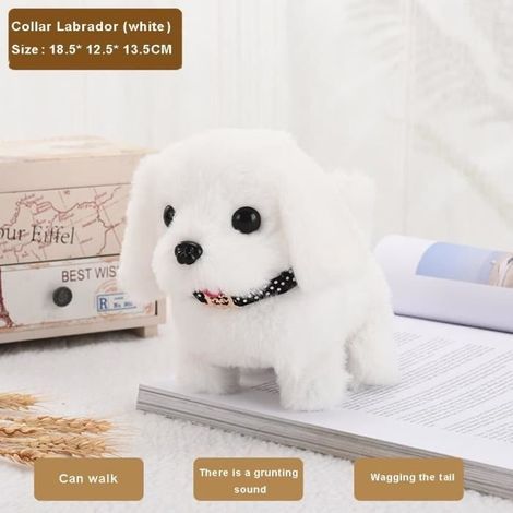 Robot animal en peluche Jouet interactif en peluche pour chiots : chien qui marche, aboie et roule, jouets électriques pour enfants, (1/4)