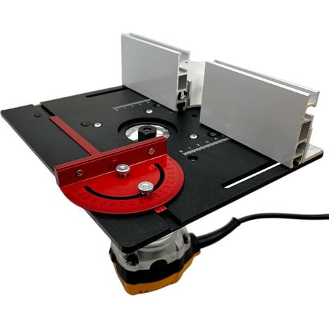 Kit de accesorios para mesa de fresadora - Mesa de fresadora con guía de inglete, accesorio para fresado plano, mesa para trabajar la madera (1/5)