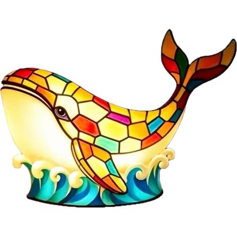 Lumière de Nuit pour Lampe Baleine Décorative en Résine avec (1/5)