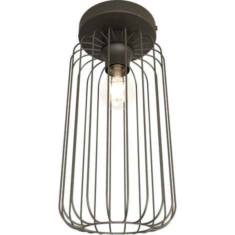 Plafonriera Minimal Industrial Barn 1 Luce Nera (1/5)