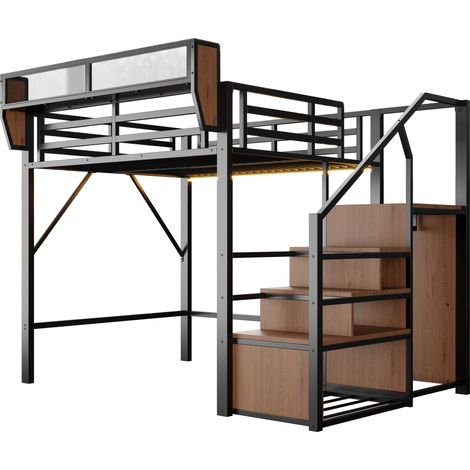 GagaLit mezzanine métal noir 140x200cm LED (1/5)