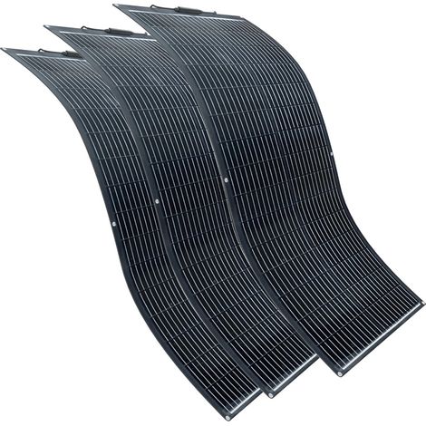 Panneau Solaire Flexible de 100 Watts, Cellules Monocristallines à Haute Efficacité, Capacité de Flexion Jusqu'à 260° (1/2)