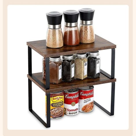 Étagère de rangement de cuisine en deux parties LOLLANDA, étagère polyvalente, étagère de rangement pour placard (1/5)