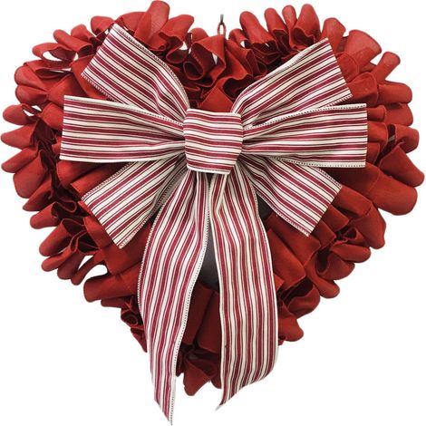 Guirlande En Forme De Coeur - Décoration Pour Porte D'Entrée Extérieure - Pour Jour De La Saint-Valentin Et Pâques - 40 x 40 cm - Rouge - 1 Pièce (1/5)