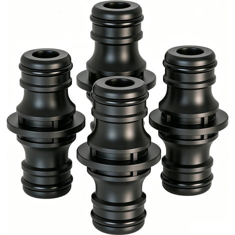 Lot de 4 Raccords Tuyau d'Arrosage, Connecteur de Tuyaux 1/2 Pouce Joint en Caoutchouc Étanche, Rallonge de Tuyau pour Jardin, Irrigation, Arrosage Pelouse, Lavage Voiture, Prolongation Tuyau Durable (1/5)