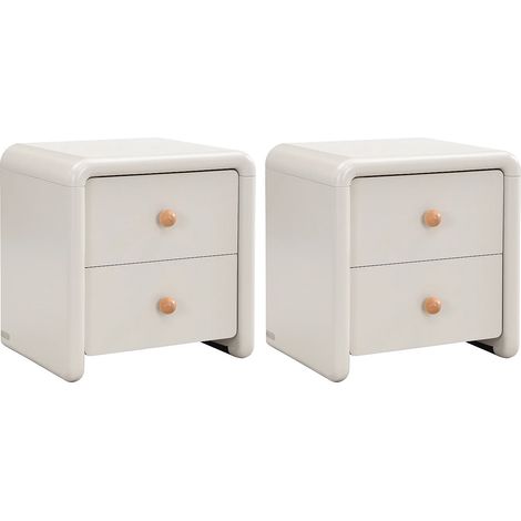 Comodino con 2 cassetti Beige - Lotto di 2 - SELORINA (1/5)