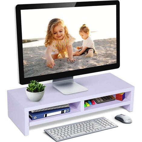 Bardusch - Support de Moniteur Réhausseur d'Écran d'Ordinateur Élévateur d'écran de Bureau Support pour Écran d'ordinateur Universal pour TV, PC, Ordinateur Portable, 50 x 20 x 11,7 cm, Charge 30 kg (1/5)