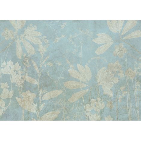 papier peint panoramique feuilles bleu - Komar (1/3)