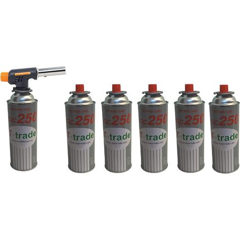 CANNELE MINI BRUCIATORE CARAMELLATORE + 6 BOMBOLETTE GAS DA 250 GR L'UNA