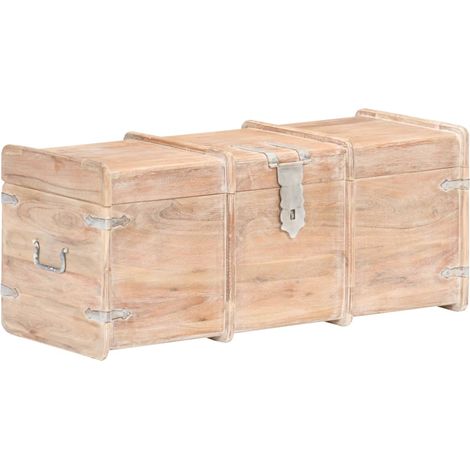 Coffre de rangement 90x40x40 cm bois d'acacia solide (1/5)