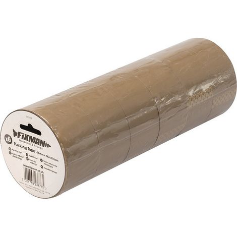 Lot 6 rouleaux ruban adhesif emballage marron 48 mm x 66 mètres polypropylene