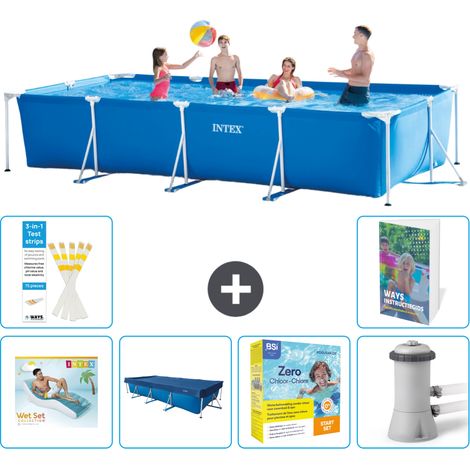Rechteckiger Frame Pool - 450x220x84 cm - 7-teilig S117