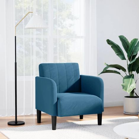 vidaXL Sofa Chair with Armrests Blue 54 cm Velvet