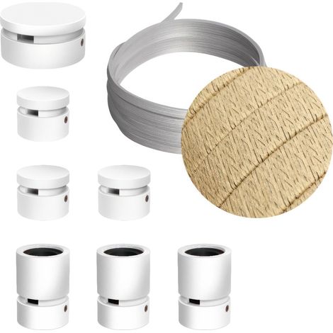 Sistema Filé Linear Kit - con cavo di 5 m per catenaria e 7 componenti in legno verniciato bianco per interni