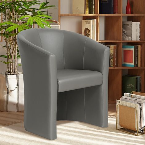 Fauteuil cabriolet taupe en PU ELIOT (1/5)