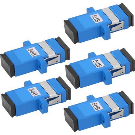 5 pièces Connecteur Fibre Optique SC/UPC Monomode avec Coupleur et Atténuateur 5dB (1/5)