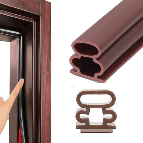 Guarnizione autoadesiva per porte esterne, profilo marrone 10x10 mm (1/3)