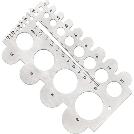 Instrument de mesure de ceinture de marquage transparent de haute précision en acier inoxydable avec trou rond - Outil de mesure de haute précision (1/4)