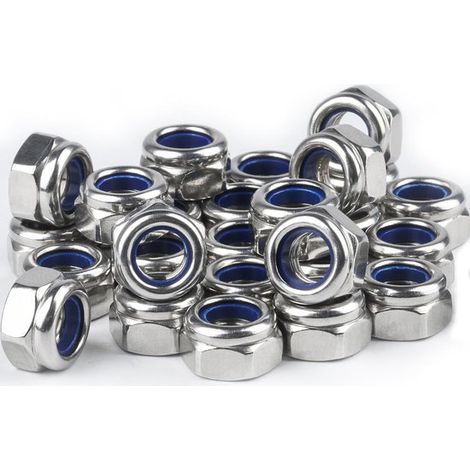 Tuercas hexagonales M8 de acero inoxidable, 45 piezas, tuercas autoblocantes, tuercas de seguridad, tuerca de acero inoxidable (1/5)