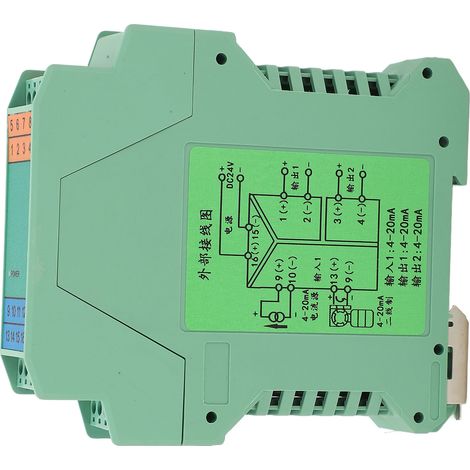Isolateur de signal de courant continu 1 entrée 2 sorties, émetteur de signal de détection de courant pour automate programmable (4-20 mA, 24 V CC) (1/5)