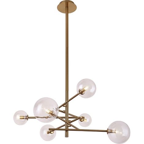Lampadario Maxlight Lollipop ottone 6 luci sfere G9 (1/4)