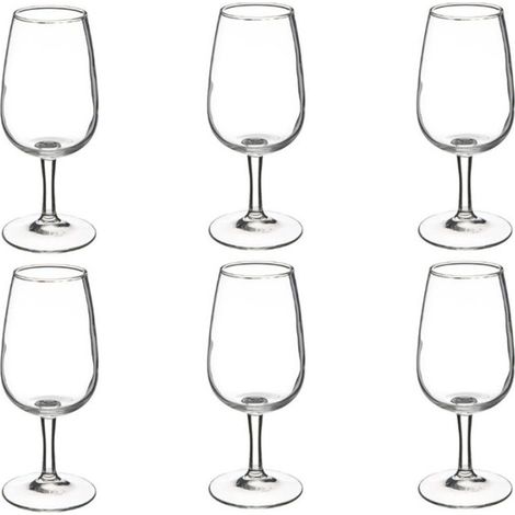 Lot de 6 verres à vin 21cl en verre transparent – Facile d'entretien – Made in France – Dimensions D. 4,7 x H. 15,5 cm – Secret De Gourmet