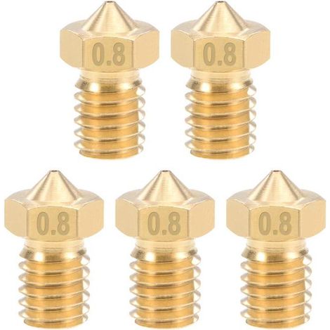 3D-Drucker-Ersatzteile – 3D-Druckerdüsen – 5-teiliges Set Messingdüsen 0,8 mm, geeignet für 1,75-mm-Filament und E3D V5-V6