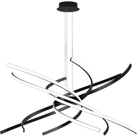 Sospensione Moderna Tornado Alluminio Nero Led 69W D.80Cm Luce Calda (1/4)