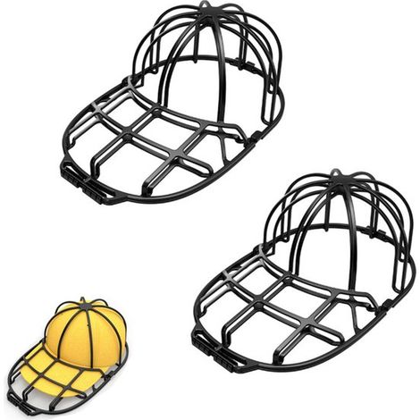 Estante de lavado y protección de sombreros de 2 piezas - Apto para sombreros de adultos y niños - Negro (1/5)