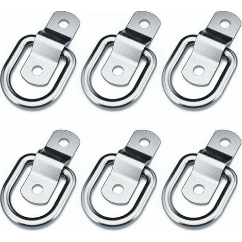 Juego de 6 anillos de amarre resistentes para montar, asegurar, correa, listón, gancho, enganche y anclaje de remolque (1/5)