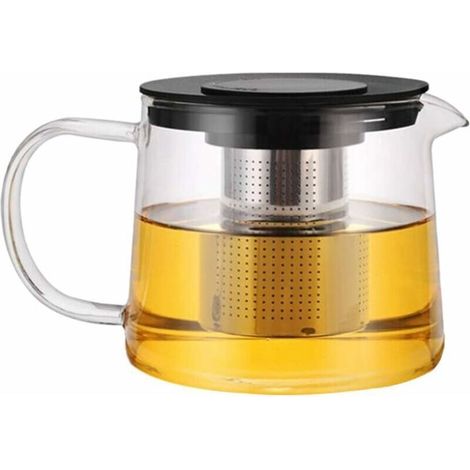 Teekanne aus Glas mit hitzebeständigem Edelstahl-Teesieb, transparent, 1500 ml (1/5)