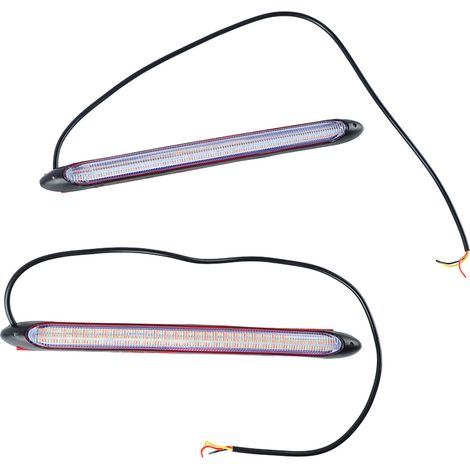 Lot de 2 bandeaux lumineux pour phares, feux de jour et clignotants, double couleur blanc et jaune (1/5)