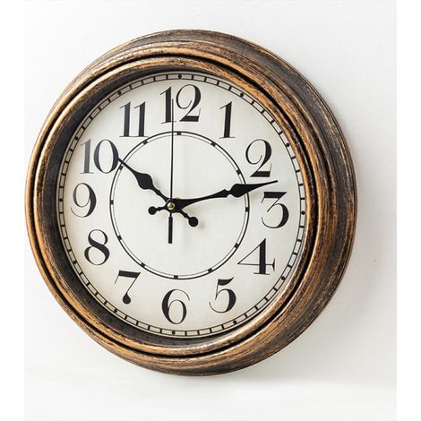 Horloge murale rétro de 30 cm (12 pouces), ronde et décorative vintage (1/5)