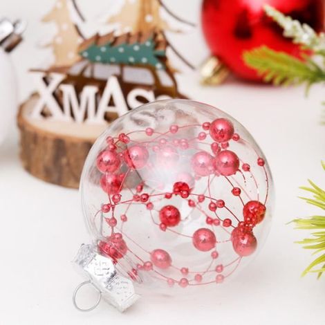 Boules de Noël Rouge pour Decoration Noel Sapin 6cm 30pcs, Boules de Noel Transparente, Kit Decoration pour Noël Mariage Fête (1/4)