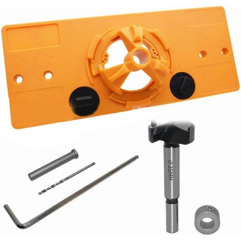 Gabarit de perçage pour charnières invisibles 35 mm, réglable, à course limitée, en ABS et acier inoxydable, gabarit de perçage pour charnières, gabarit de fraisage