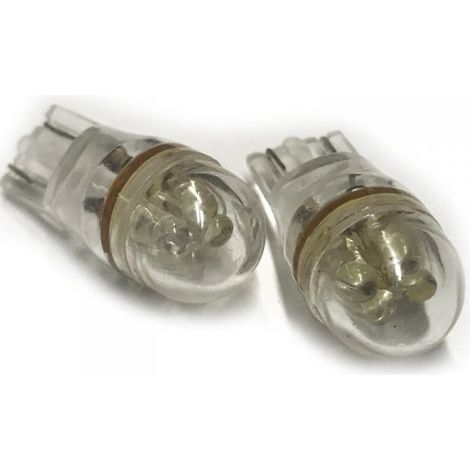 Coppia lampade LED T10 W5W bianco freddo 6000K 12V 0,2W, 4 LED F3 cappuccio tondo