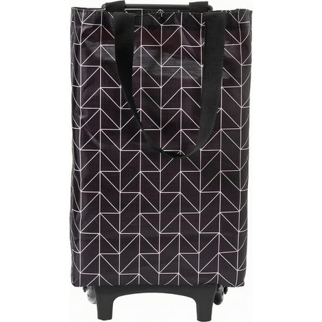 Lightweight Wheeled Shopping Bag, Geometric Black (1/5)