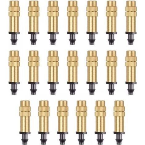 20 Pièces Buse d'Atomisation en Cuivre Réglable Pulvérisateur d'Irrigation Goutte à Goutte 4 / 7mm Atomisation Micro Arroseur Équipement d'Irrigation Refroidissement Jardin Serre Légumes