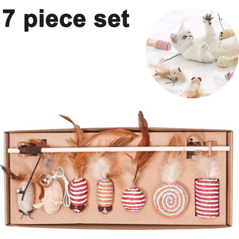 Coffret cadeau de sept pièces pour jouets et bâtonnets pour chat (1/4)