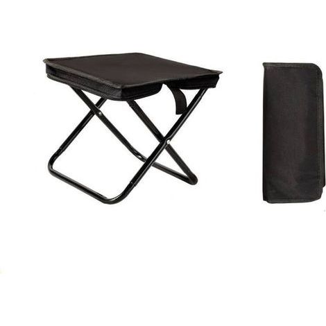 Tabouret de camping pliable , mini tabouret de camping pliable , chaise pliante de camping avec sac de rangement , siège pliant ultraléger pour voyage , jardin , pêche , barbecue , plage (noir) (1/4)