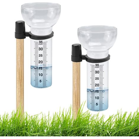 Pluviomètre Extérieur - 2 Tubes de Rechange en Verre Transparent avec Support,Tube de rechange pour pluviomètre - pour Jardin Pelouse Clôture Sol Maison Ferme Météo Aménagement Paysager Patio (1/5)