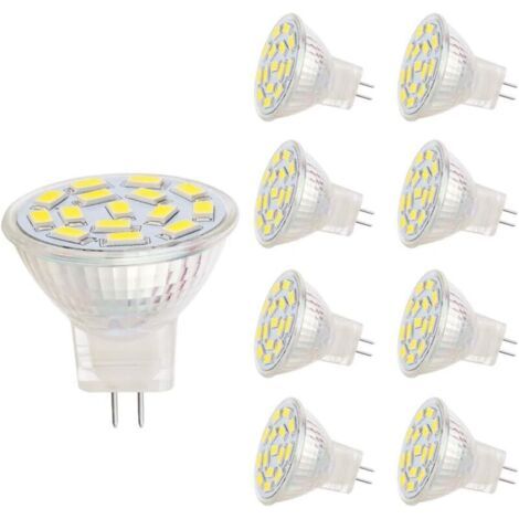 MR11 LED-Lampen, GU4.0-Sockel, 3 W, passende 20–30 W Halogenlampen, 12 V AC/DC, 350 lm, 120° Strahler, Schienenbeleuchtung, weiß (6000 K, 8 Stück) [Energieklasse A+] (1/4)