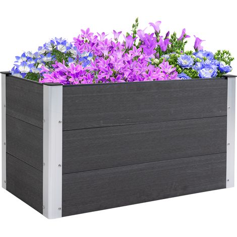 Vaso da giardino rettangolare rialzato Irovami per fiori, piantine, fioriera da esterno, supporto per ortaggi ed erbe aromatiche - 50 cm (altezza) x 100 cm (lunghezza) x 50 cm (larghezza)