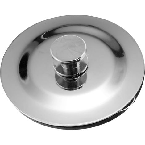 Bouchon de lavabo, inox, argenté, plat, pour vasque et bonde (1/5)