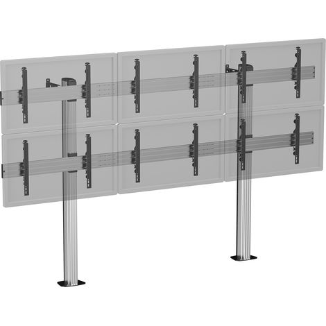 Support TV sur pieds - 6 écrans 45''-50'' - Hauteur 180 cm - A visser (1/3)