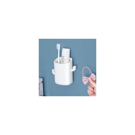 Atractivo soporte de pared para cepillos de dientes, sin necesidad de taladrar, autoadhesivo, para baño, dormitorio, cocina, apartamentos - Beige - Crezuo