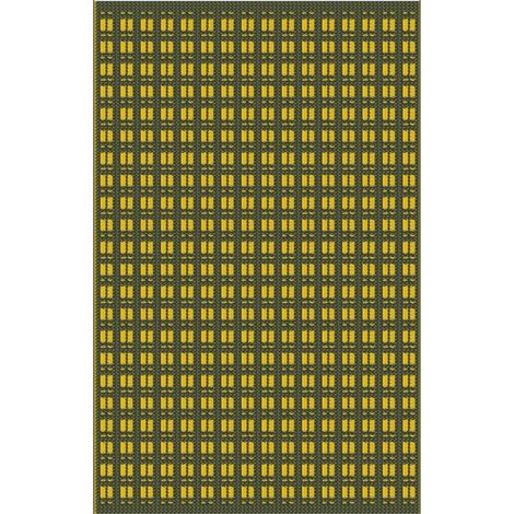 PROLOISIRS Tapis d’extérieur pour salon détente ou repas moutarde/graphite 240 x 150 cm (1/2)