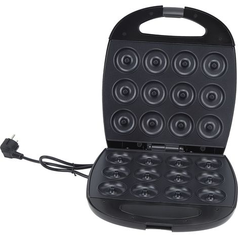 Machine à mini-donuts avec température réglable, double face chauffante, permet de réaliser 12 donuts, nettoyage facile, prise 220 V européenne (1/5)