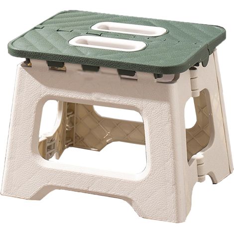 Tabouret Pliant en Plastique Portable, Chaise de Pêche de Plein Air, Vert, Petit (1/4)